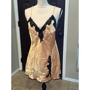 Frederick's of Hollywood Golden Peach and Black Nightie